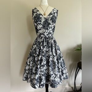 Vintage 1950s Polished Cotton Dress